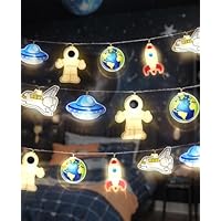 AceList 20 LED Space Fairy Lights Children's Room, 3 m Warm White Fairy Lights Battery, Acrylic Fairy Lights Children for Indoor, Baby Bed, Party Decoration, Night Light for Boys Girls Gift