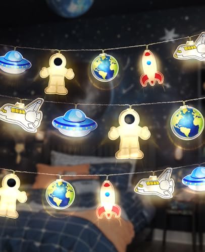 AceList 20 LED Weltraum Lichterkette für Kinderzimmer 3M lang Warmweiß Acryl-Nachtlicht für Jungen und Mädchen