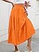 HUSKARY Women's Summer Long Casual Smock A Line Layered Skirt Loose Flowy High Waisted Swing Beach Skirts,Orange,XX-Large