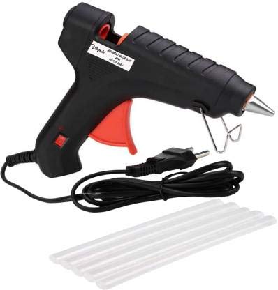 Hillgrove 20Watt Black Hot Glue Gun with 5 Pcs Hot Melt Glue Stick for Craft, Art, Decoration Work Standard Temperature Corded Glue Gun?(11 mm)