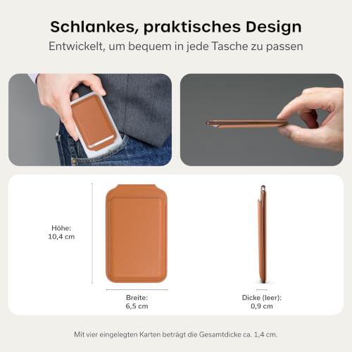 SATECHI MagSafe Kartenetui & Ständer, NFC, Bis zu 4 Karten, Orange – Ansicht 4