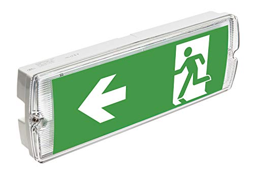 GTV SAHER Duo Notwegbeleuchtung, Fluchtwegbeleuchtung, EXIT, Notausgang Leuchte, Fluchtwegschild, 3h Notlicht, 3W, IP65, Weiß