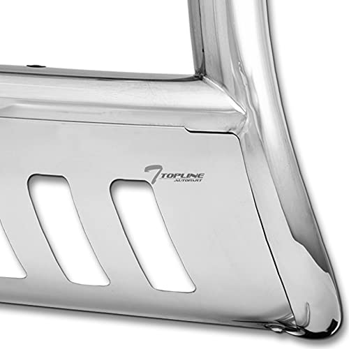 Polished Stainless Steel Bull Bar Brush Push Front Bumper Grill Grille Guard With Skid Plate For 05-21 Nissan Frontier / 05-07 Pathfinder / 05-15 Xterra #TOP4