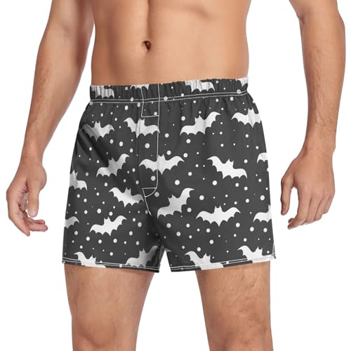 Men's Boxers Short Bat Soft Underwear Premium Woven Short Inseam Boxer Shorts Sleep Pajamas3