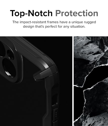 Image of Ringke Fusion-X Compatible with iPhone 15 Case Cover Transparent Hard Back Soft Flexible TPU Bumper Scratch Resistant Shockproof Protection iPhone 15 Back Cover - Black
