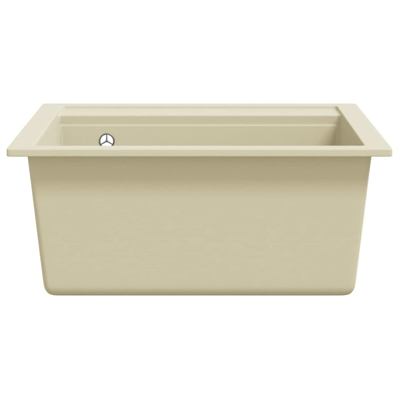 ZEYUAN Fregadero de Cocina de Granito con un Seno, Mueble Pila Lavadero, Pila Fregadero Cocina, Fregadero sobre Encimera, Fregadero Baño Encimera, Picas De Cocina, Beige