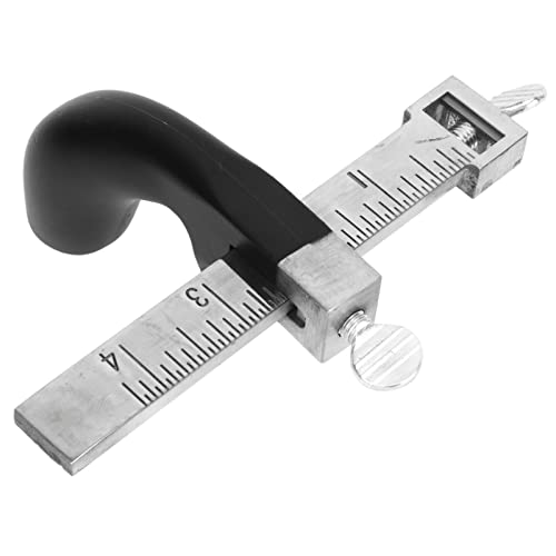 16cm/6.3in Leather Strap Cutter Leather Cutting Tool with Aluminium Handle Leather Belt Cutter with Scale 3 Replaceable Blade for Craft DIY Project