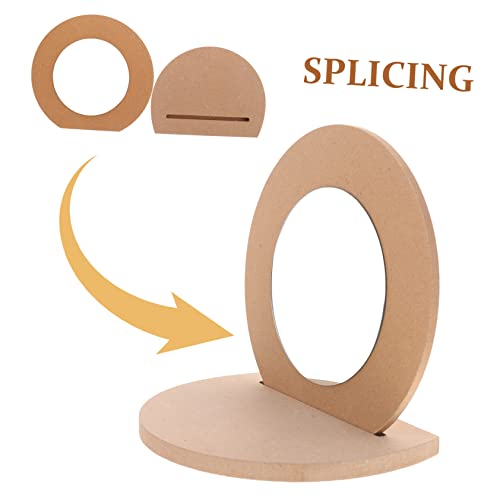 Coheali 4 Pcs Stereo Mirror Tabletop Mirror Round Mirror Vintage Mirrors Bathroom Mirror Bathroom Vanity Mirrors Wood Framed Mirror Handcrafted Kids Mirror Blank Table Mirror Wooden Mirror #TOP2