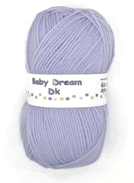WoolCraft Baby Dream DK Knitting & Crochet Yarn, Beautifully Soft Baby Yarn Available in 9 Pastel Shades, 100% Acrylic, 300 Metres, 100g Balls, Pack of 5, Lilac
