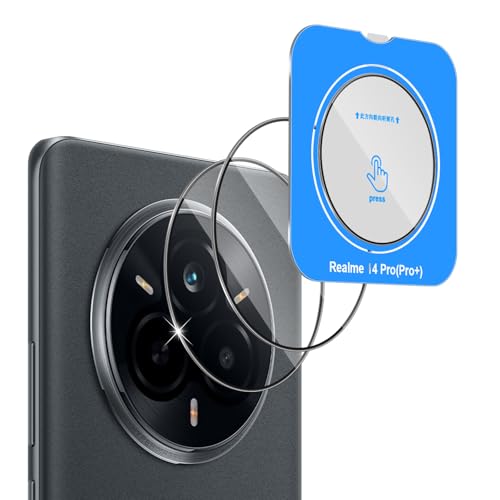 Vanrain Vetro Fotocamera Protettiva per Realme 14 Pro / 14 Pro Plus 5G, 2 Pezzi Fotocamera Protezione, Durezza 9H Alta Definizione Resistente ai Graffi Senza Bolle, Trasparente