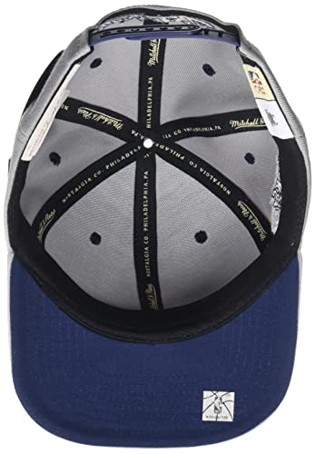 Casquette snapback Milwaukee Bucks gris bleu Mitchell & Ness NBA District taille unique homme