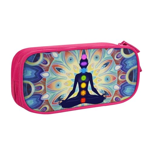 マンダラパターンインド 北欧スタイルペンケース 筆箱 文具ケース おしゃれ 筆袋 鉛筆ケース 鉛筆のサック 中高校生 軽量 収納バッグ 学生 子供 誕生日 入学ギフト 大容量 ダブルレイヤーPink