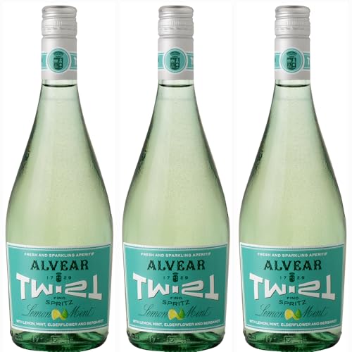 Bodegas Alvear - vinho branco Twist Alvear Spritz | Montilla-Moriles D.O. | 5,5% vol. | Aromas frutados e florais | Fresco e leve, Variedade Pedro Ximénez, Pack de 3 garrafas de 75 cl