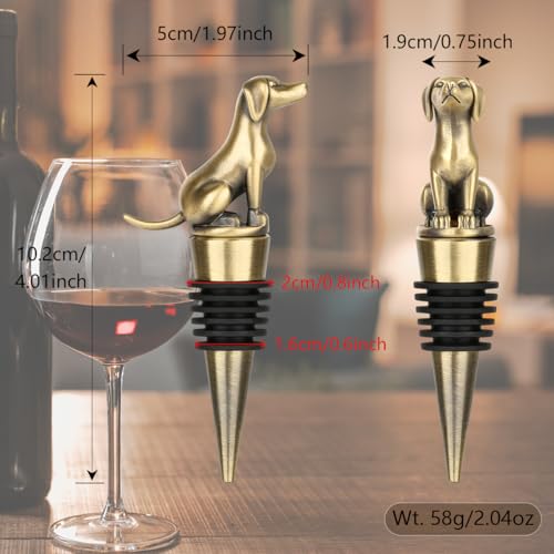 LULLEA Labrador Weinflaschenverschluss, Weingeschenke, Labrador Geschenke, Geburtstagsgeschenke für Männer Frauen Hundeliebhaber, Weinverschluss für Wein Champagner, Weinzubehör, Bronze