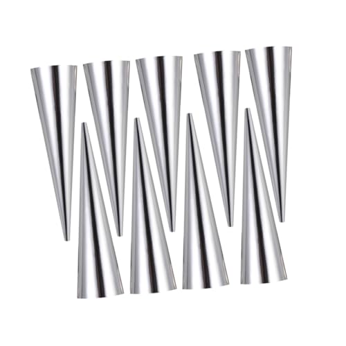 KICHOUSE Bread Baking Mold Conical Shaped Croissant Mould 9pcs Stainless Steel Bread Making Tools Baking Supplies