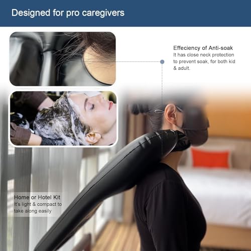 Image of Clefairy Inflatable Hair Washing Tray with an Air Pump, Portable Basin for Seniors Children Pregnant Wounded Disabled, Mobile Salon Equipment in Bed or on Wheelchair
