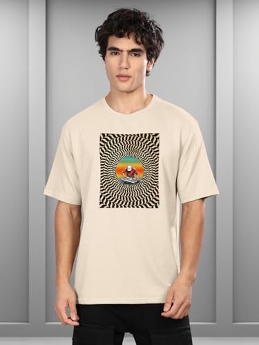Image of BULLMER Trendy Printed Crew Neck Oversized Concert /Coldplay Tshirt for Men