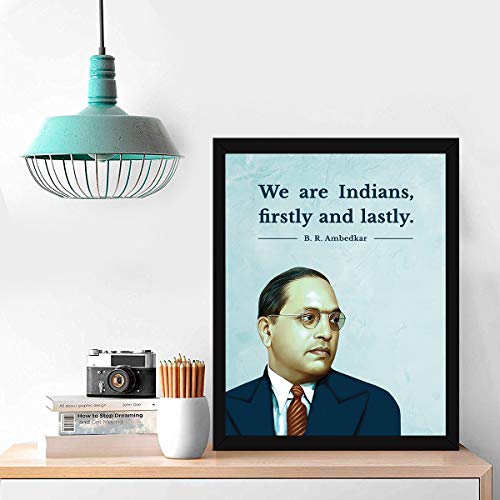 Image of Chaka Chaundh - B. R. Ambedkar Motivational Leader Quotes Composite Wood Wall Framed Posters Frames for OFFICE, STUDENT and STUDY ROOM - Photos with Quotess -B. R. Ambedkar Inspiration Quotess Posters with frame - (13.6 X 10.6 Inches)
