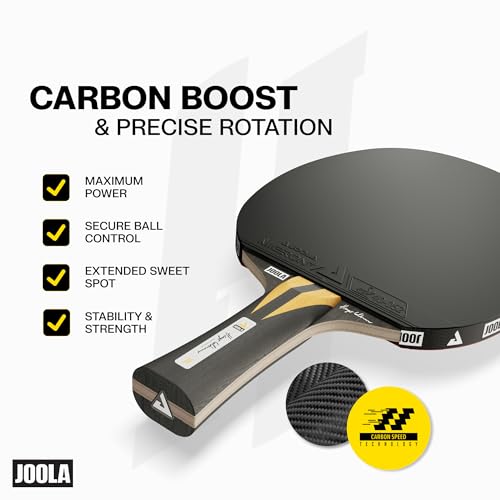Image of JOOLA Infinity Carbon Professional Ping Pong Paddles - Ergonomic Comfort Grip - ITTF Approved Rubbers - Professional Ping Pong Paddle for Advanced Control & Speed - Table Tennis Racket