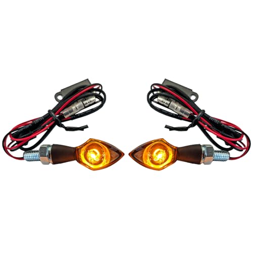 Tenzo-R Motorrad LED Mini Blinker Pen Head Custom Schwarz Miniblinker mit E-Prüfzeichen