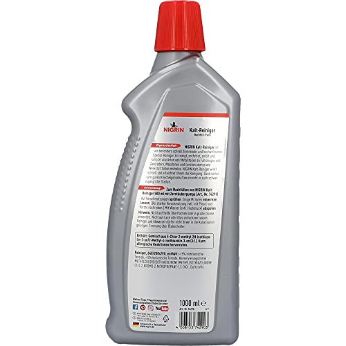NIGRIN Kaltreiniger, entfettet und säubert rückstandslos, Nachfüllflasche, 1000 ml
