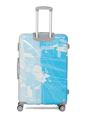 Image of Teakwood World Small 75 cm Check in Size Trolley Bag Polycarbonate 360 Degree 8 Wheels Luggage Bag with TSA Lock, Adjustable Handle Trolley Bags for Travel, Suitcase for Travel | Blue