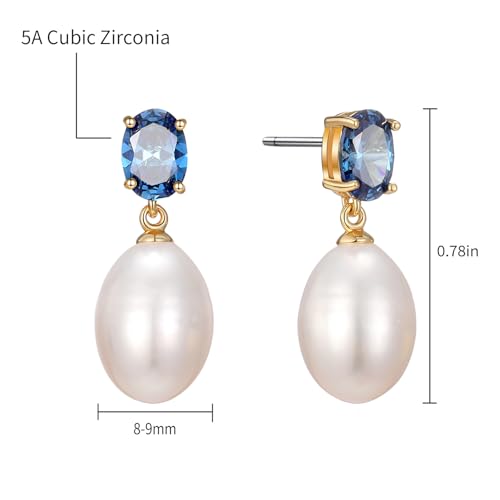 Pearl Drop Earrings Cubic Zirconia Stone Pearl Stud Earrings for Prom, Bridesmaids, Birthday Women Jewelry2