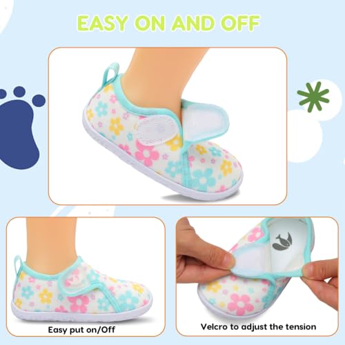 Image of FEETCITY Baby Boys Girls First Walking Shoes Infant Sneakers Crib Shoes Breathable Lightweight Slip On Shoes