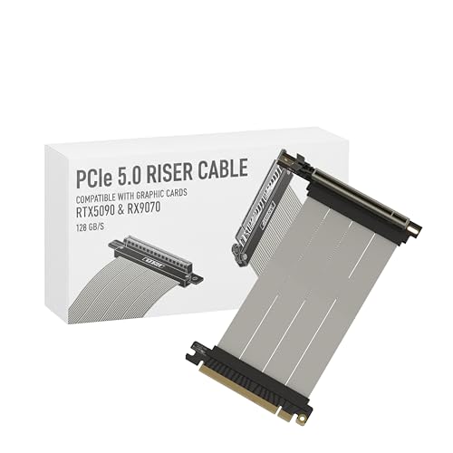 Image of LINKUP PCIE 5.0 Riser Cable | for Vertical GPU Mount | Right Angle | Graphics Card GPU Ready | Usable with PCIe 4.0 & RX9070 / RTX5090 | 15cm (Total Length: 19cm)