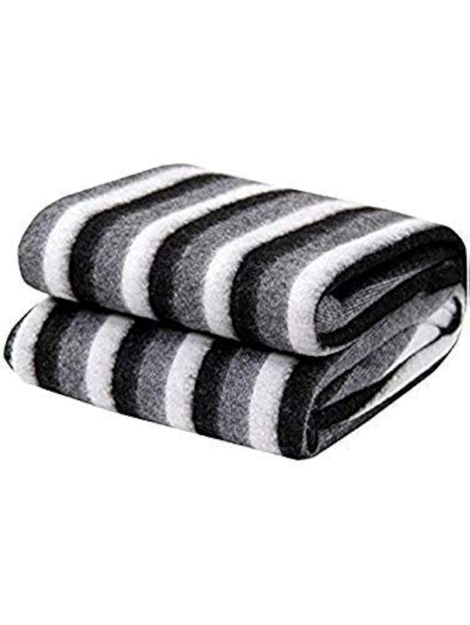Black and White Stripe Lightweight Polar Fleece Single Blanket