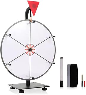 iElyiEsy 12 Inch Prize Wheel Spinner with Stand, Tabletop Spinning Wheel 6 Slots Erasable for Raffle, Trade Show, Classroom, Carnival and Party Games