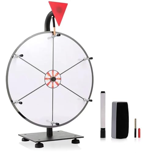 iElyiEsy 12 Inch Prize Wheel Spinner with Stand, Tabletop Spinning Wheel 6 Slots Erasable for Raffle, Trade Show, Classroom, Carnival and Party Games