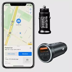 FindMyCar Hidden GPS Car Tracker, Fast USB C Charging, iOS Only, No Subscription Needed, Plug & Play