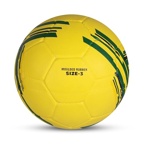 Nivia Country Colour Rubberized Moulded Football, Suitable for Hard Ground Without Grass, Wet & Grassy Ground & Artificial Turf, Training Ball Size 3 - Brasil (Yellow/Green) - Image 6