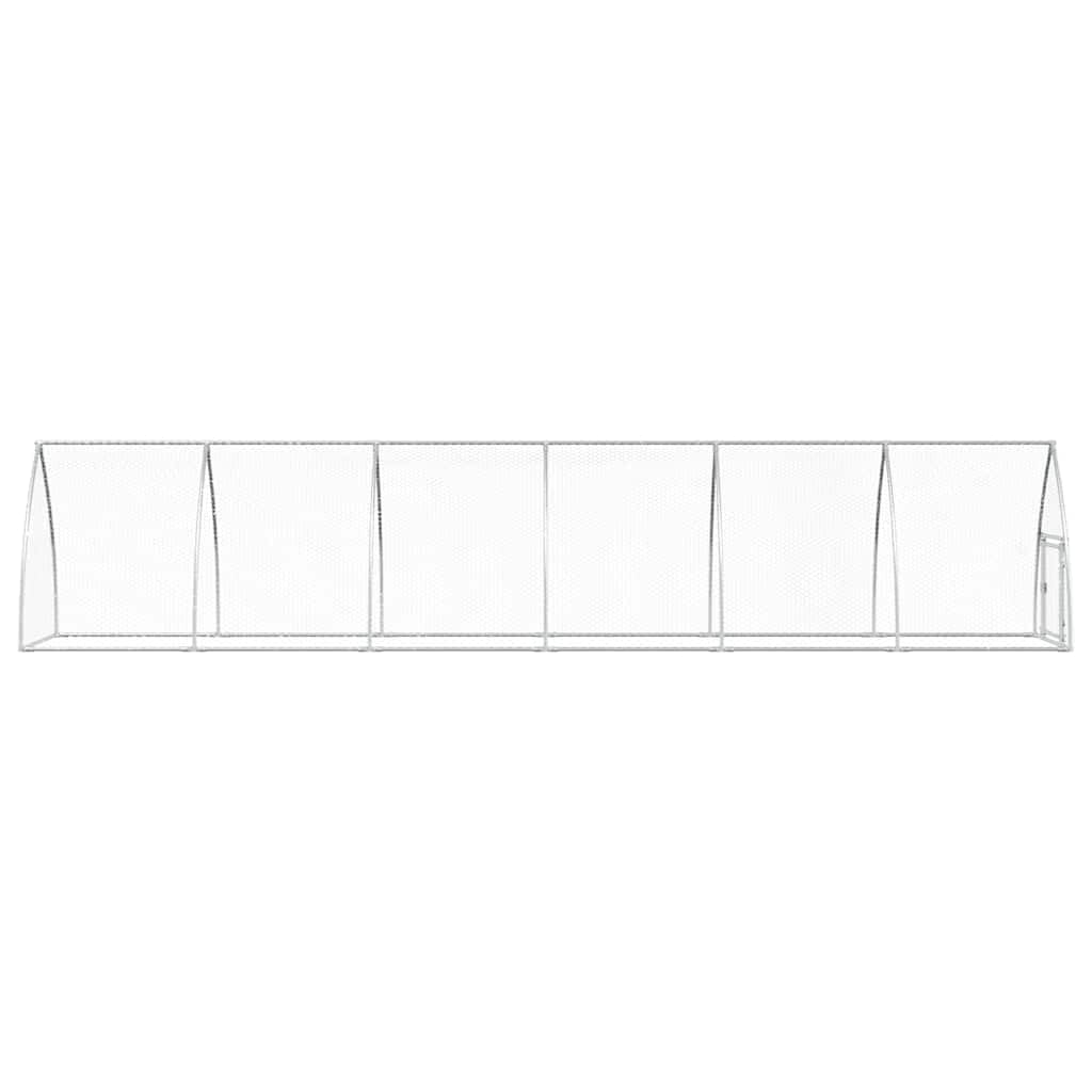 vidaXL Jaula para Gallinas, Caseta para Pollos Patos Conejos, Recinto para Animales, Gallinero para Jardín Patio, Acero Galvanizado Plateado