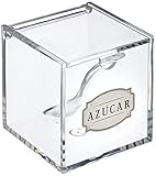 DCASA Azucarero Acrilico con Cuchara Home Unisex Adulto, Sintetico