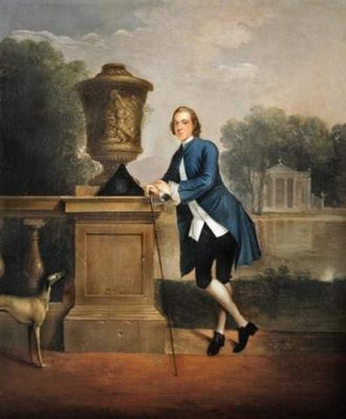 Pintura de lienzo de 60x90cm con el retrato de William Chaworth de Arthur Devis para dormitorio