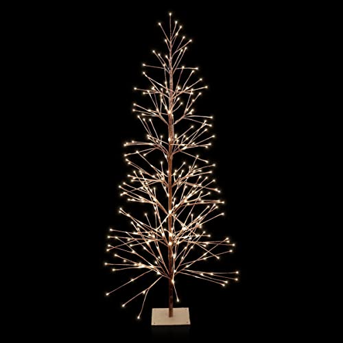 Alpine Corporation Bys146L-Ww Frosty Brown Christmas Tree With Warm White Led Lights, Artificial Tree For Indoor Or Outdoor Use, Holiday Décor For Home, 32" X 32" X 71" #TOP7