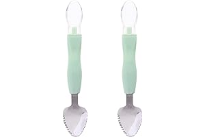 2pcs Baby Fruit Spoons Silicone Food Scraper & Feeding Spoons