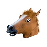 DUINIU 1 Funda De Cabeza De Caballo Marrón, Máscara De Cabeza De Caballo, Accesorios Divertidos, Funda De Cabeza De Animal De Halloween.
