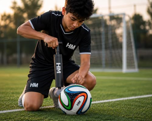 Image of HM Hand Stitched Football | Suitable for Hard Ground Size 5 with Pimp