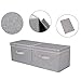 StorageWorks Fabric Storage Bins with Lid, Decorative Storage Boxes for Shelves, Stackable Closet Organizer Basket with Handles, Large, Gray, 2-Pack
