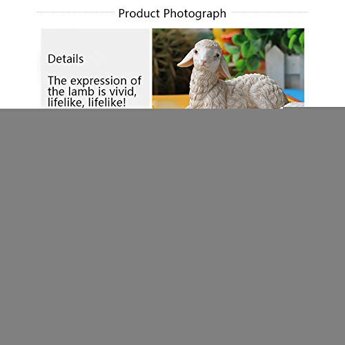 Phnam Miniature Statue Sheep Resin Statue 2Pcs Outdoor Lawn Decoration Gardening Doll House Bonsai Potted Decorative Animal Statue #TOP4