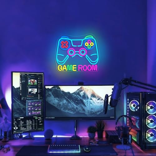 Gamerneon Game Room Neon Sign Gaming Neon Signs for Wall Decor Gameing On LED Light for Man Cave Bar Club Decor Gamer Light Up Sign for Game Players Gamer Lover Gifts for Teens — view 2