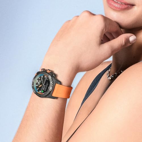 Lotus Orologio Intelligente Ibrido Uomo Connected D Gomma Arancione - Analogico Intelligente 20000/7 - Controllo Musica, Contapassi, Notifiche E Rifiuto Chiamate - Fino A 10 Giorni Di Batteria - 4