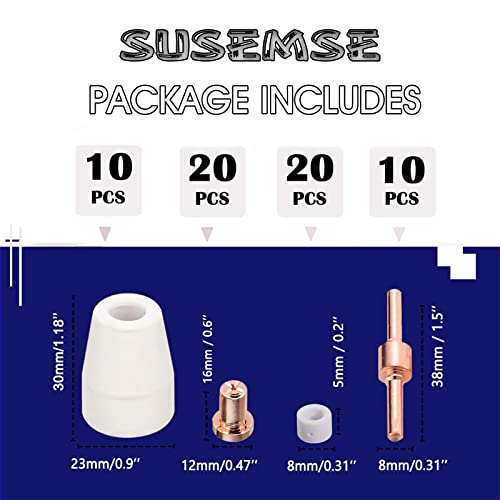 Cabezal de soplete cortador de plasma Susemse PT31 con electrodos de cobre puro 7