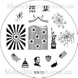 MESSY MANSION MM15 Nail Art Stamping Plate - 4th July Themed