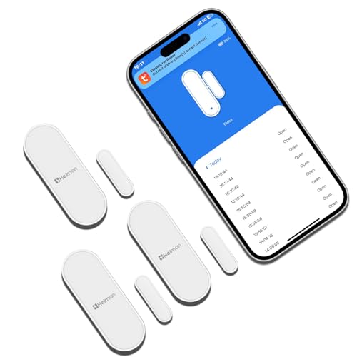 HEIMAN WiFi Door Sensor 3Packs Smart Window Door Sensor Alarm, Contact Sensor for Home Security, Wireless Magnetic Door Detector and APP Remote Notification Compatible with Alexa and Google Assistant