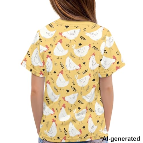 Image of Novelty 3D Graphic T Shirts for Kids Crew Neck Funny Animal Print Short Sleeve Girls Tshirts 3-16 Years