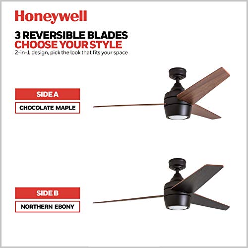 Honeywell-Ceiling-Fans-Eamon-Modern-52-Inch-Ceiling-Fan-with-Light-Remote-Control-Fan-LED-Indoor-Fan-with-3-Blades-Brown-Maple-and-Black-Blade-Finish-Options-Bronze-50603-01